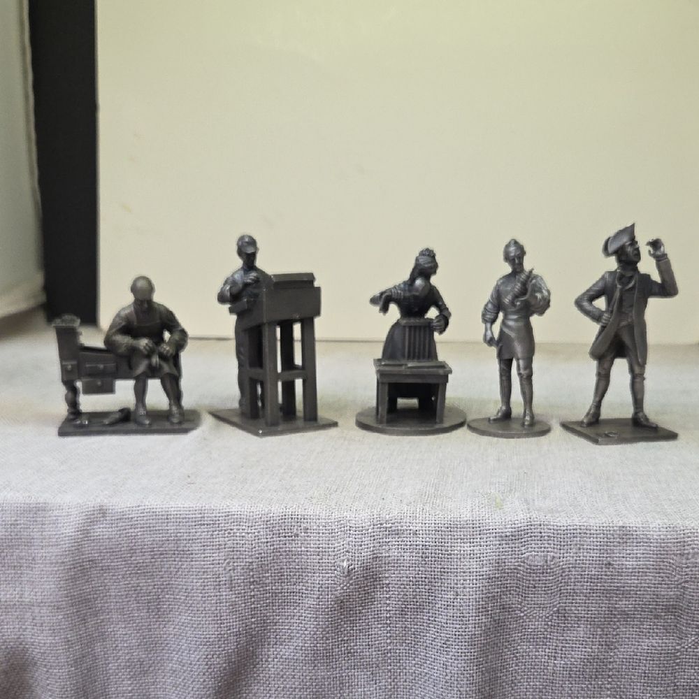 The Franklin Mint People of Colonial America  Fine Pewter Set‎ of 5 1974-75
